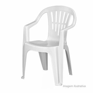 Poltrona Plástica Maxx Desenhada Branco - PLASNEW / Ref. 9020