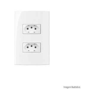 Conjunto montado 4x2 tomada dupla padrao 20a sleek branco margirius